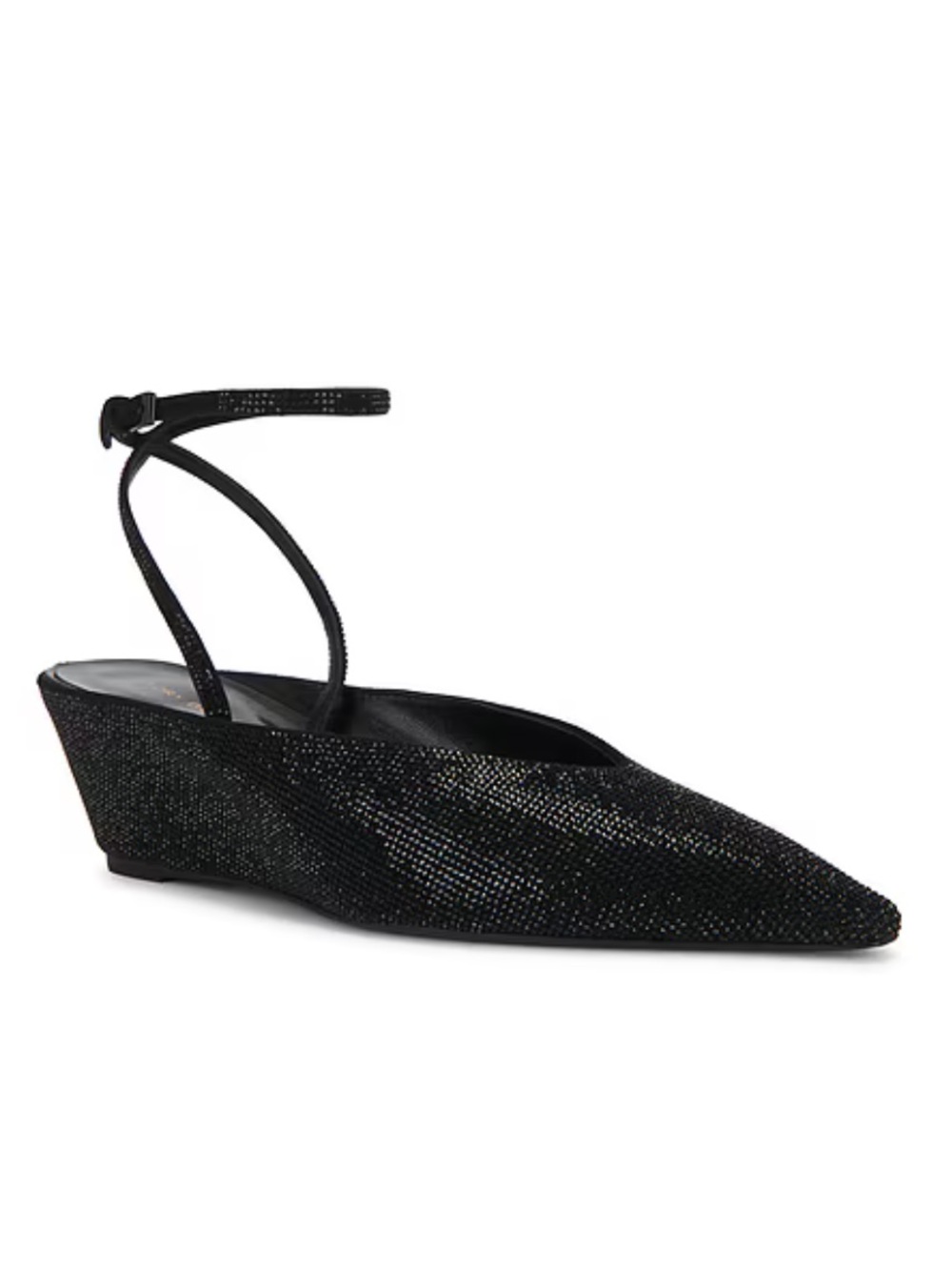 Tory Burch Pave Wedges Perfect Black  Slingbacks Heels shoes crystal Revolve 7
